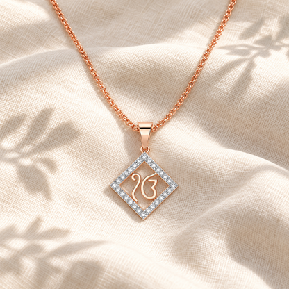 Divine Onkar Silver Pendant - Rose Gold - Aesthetic