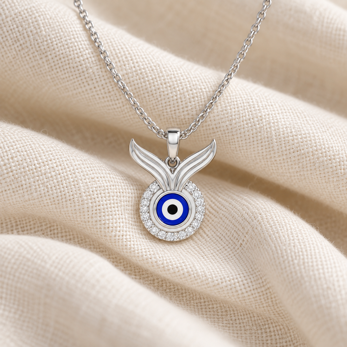 Divine Shield Silver Pendant - White Gold - Aesthetic