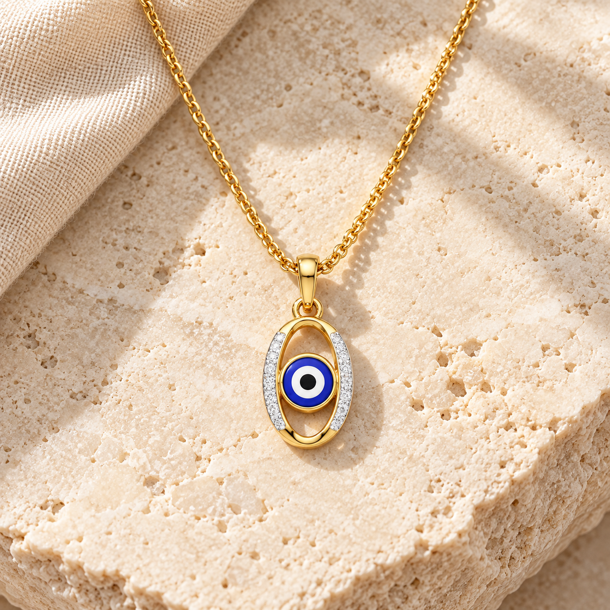 Divine Watcher Silver Pendant - Yellow Gold - Aesthetic