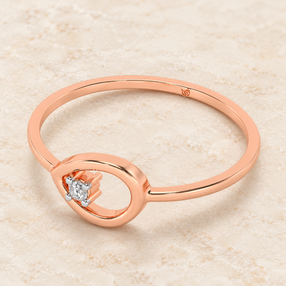 Drop Cord Silver Ring, Rose Gold, Aesthetic