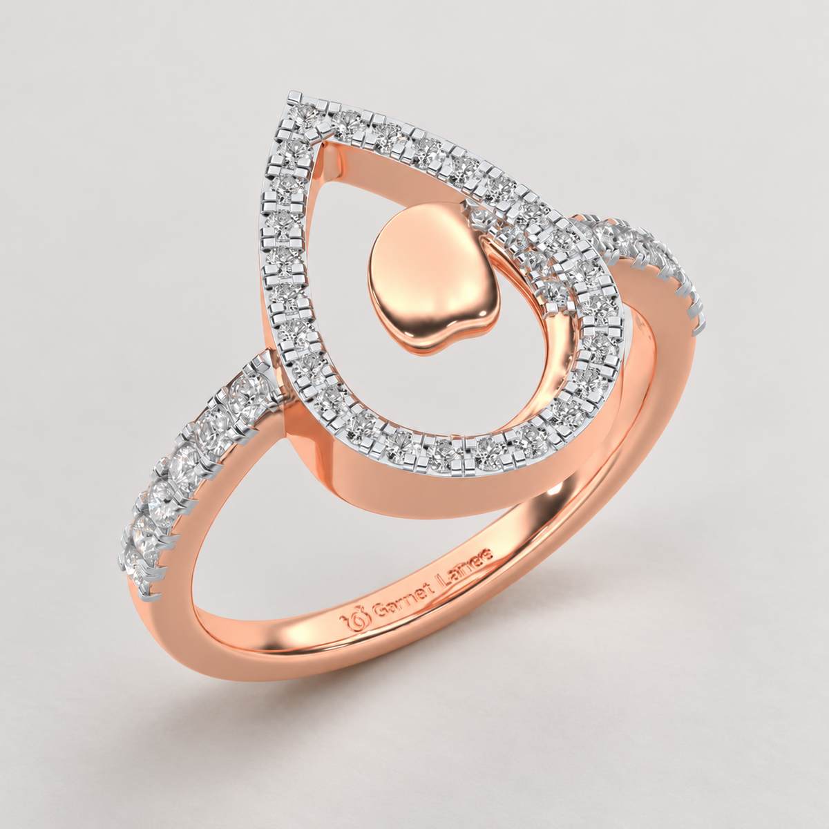 Drop Shine Silver Ring - Rose Gold - Aesthetic