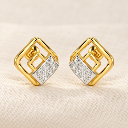 Eleganza Silver Earrings - Yellow Gold - Aesthetic