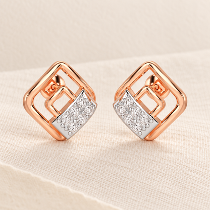 Eleganza Silver Earrings - Rose Gold - Aesthetic