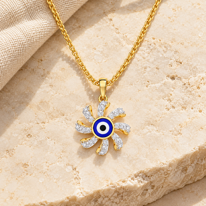 Enchanted Eye Silver Pendant - Yellow Gold - Aesthetic