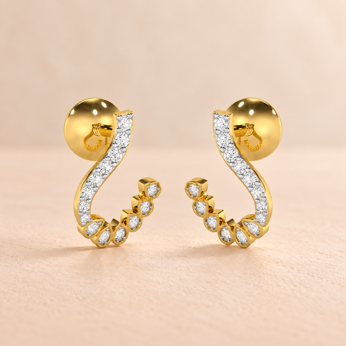 Enchanting Eloquence Silver Stud Earrings