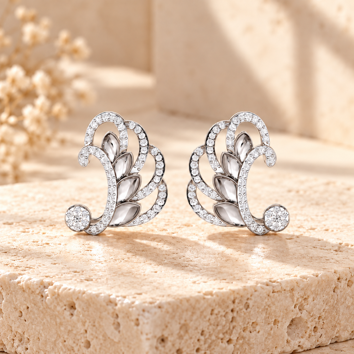 Enchanting Reprise Silver Earrings - White Gold - Aesthetic