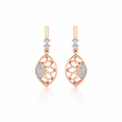 enclosed sunflower Silver Earrings - Rose Gold - Image 1