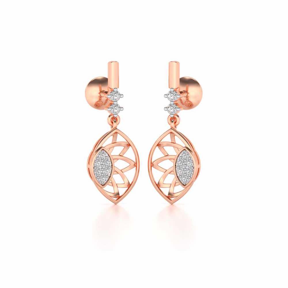 enclosed sunflower Silver Earrings - Rose Gold - Image 2
