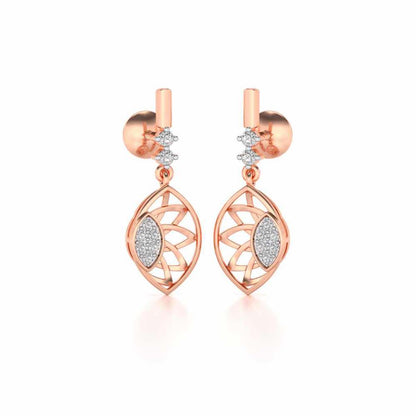 enclosed sunflower Silver Earrings - Rose Gold - Image 2