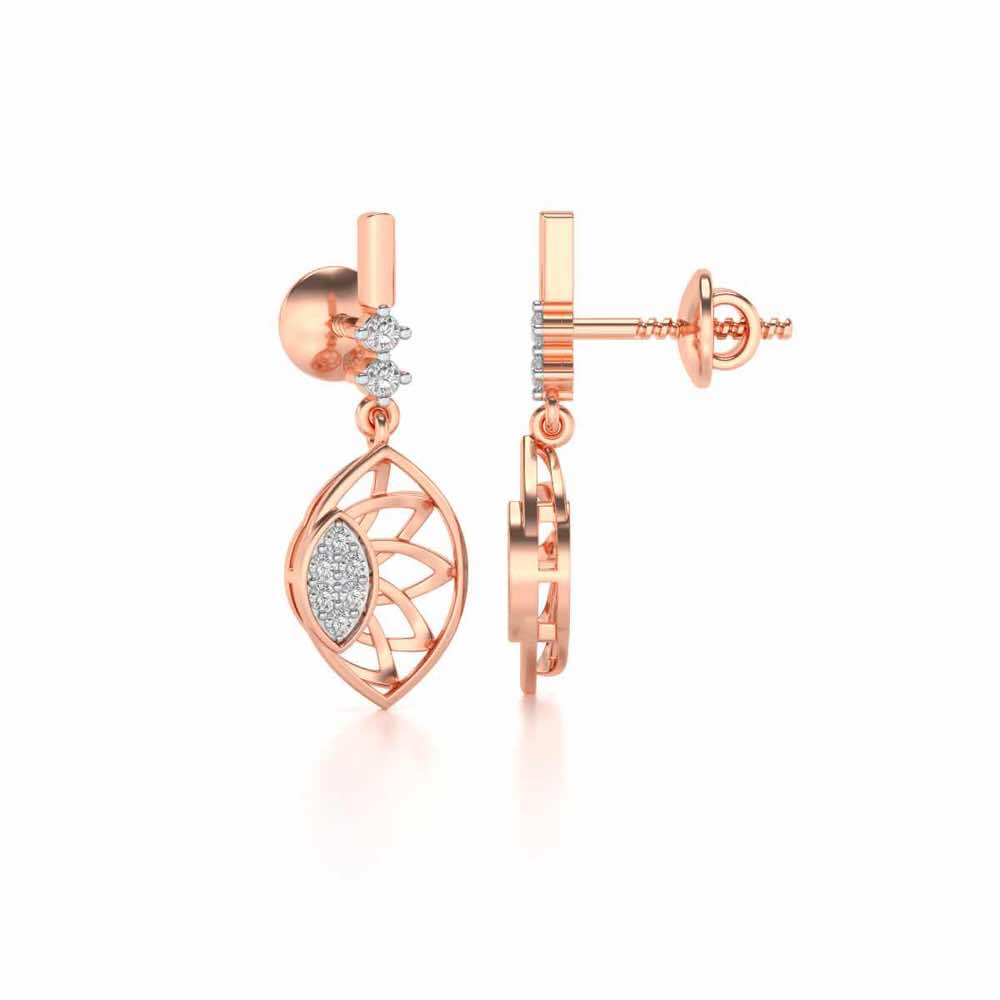 enclosed sunflower Silver Earrings - Rose Gold - Image 4
