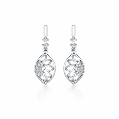 enclosed sunflower Silver Earrings - White Gold - Image 1