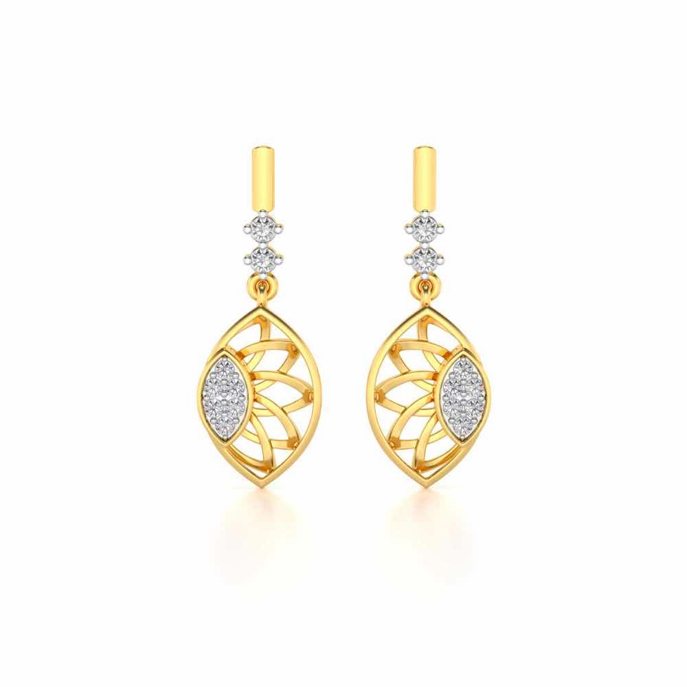 enclosed sunflower Silver Earrings - Yellow Gold - Image 1