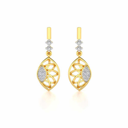 enclosed sunflower Silver Earrings - Yellow Gold - Image 1