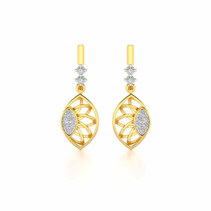 enclosed sunflower Silver Earrings - Yellow Gold - Image 1