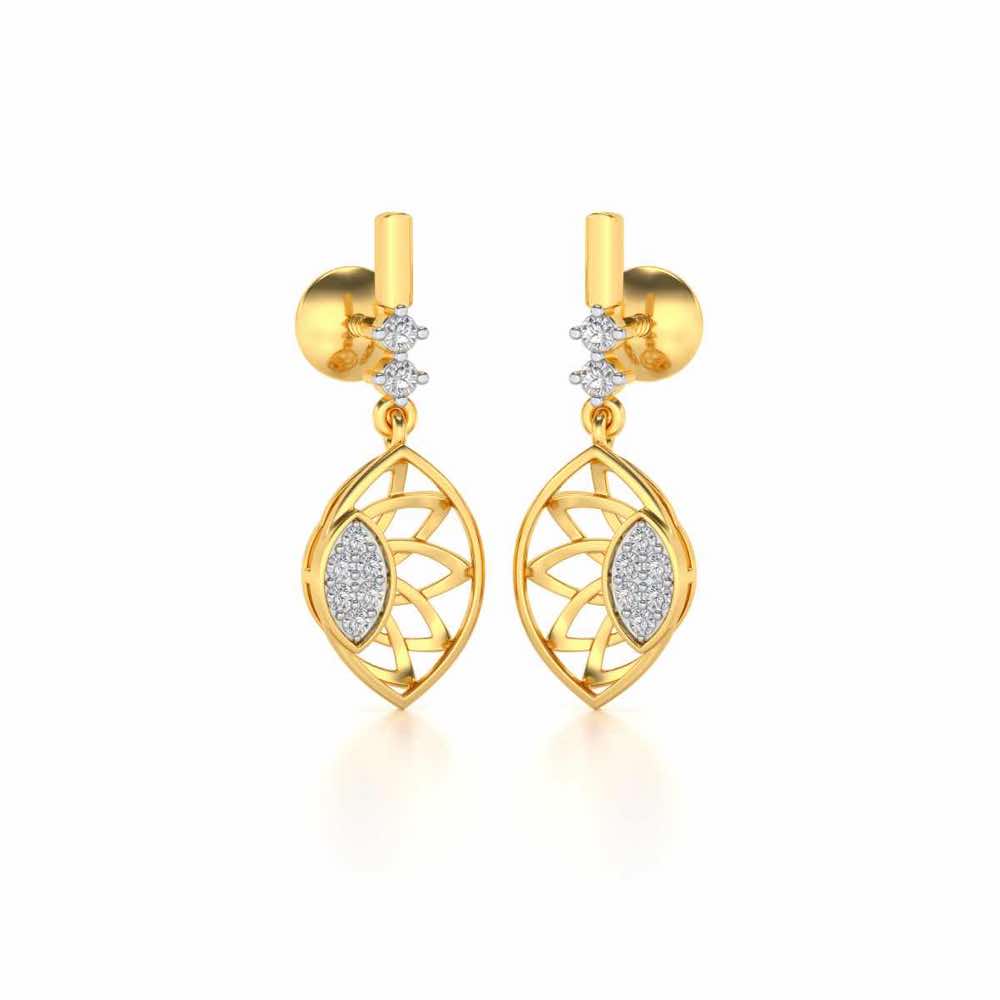 enclosed sunflower Silver Earrings - Yellow Gold - Image 2