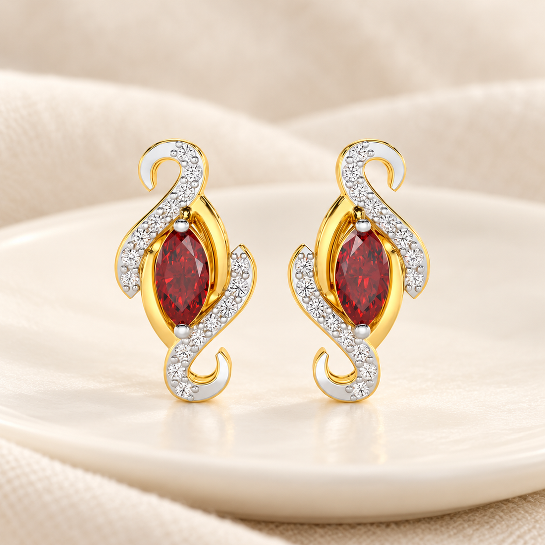 Ethereal Epiphany Garnet Silver Earrings