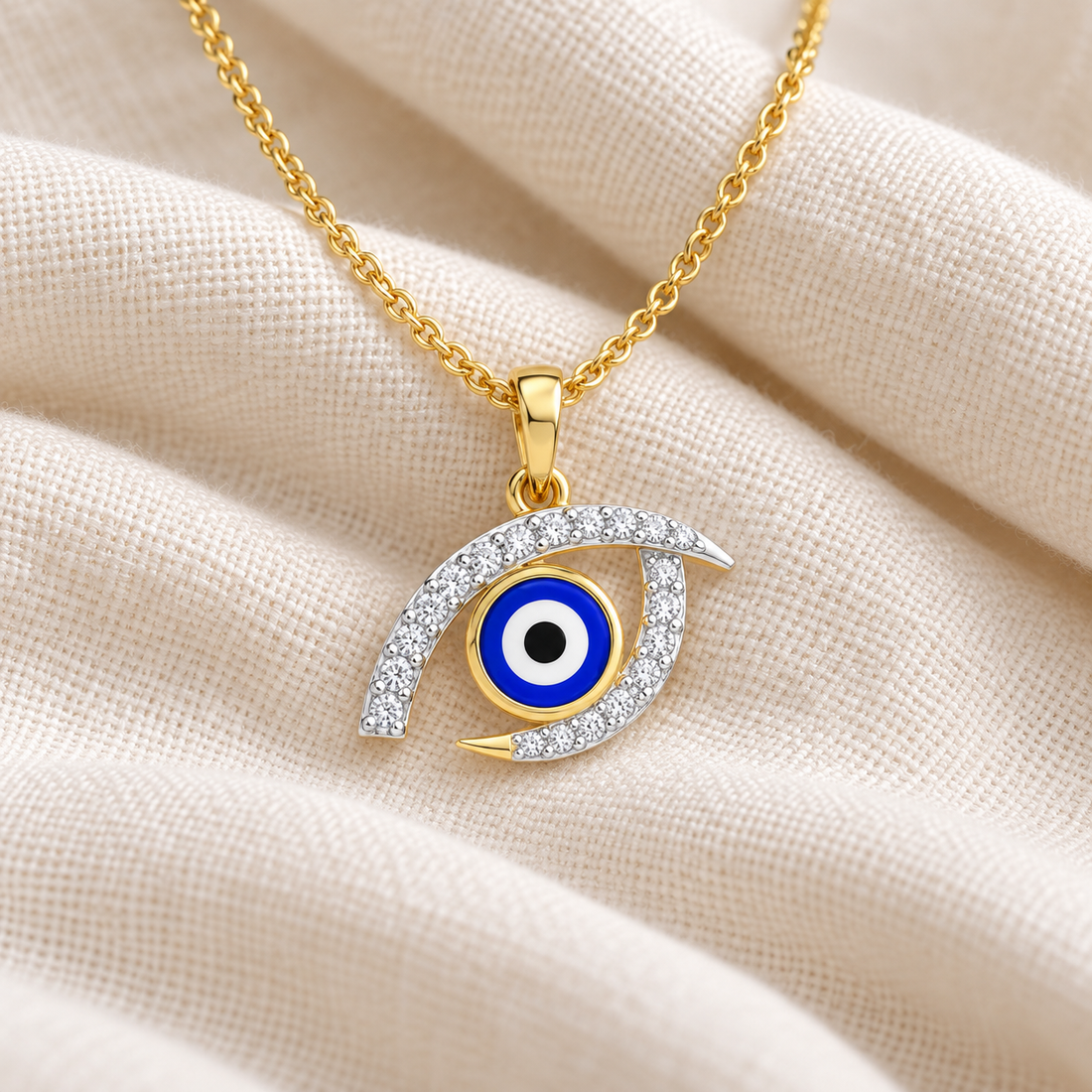 Evil Eye Charm Silver Pendant