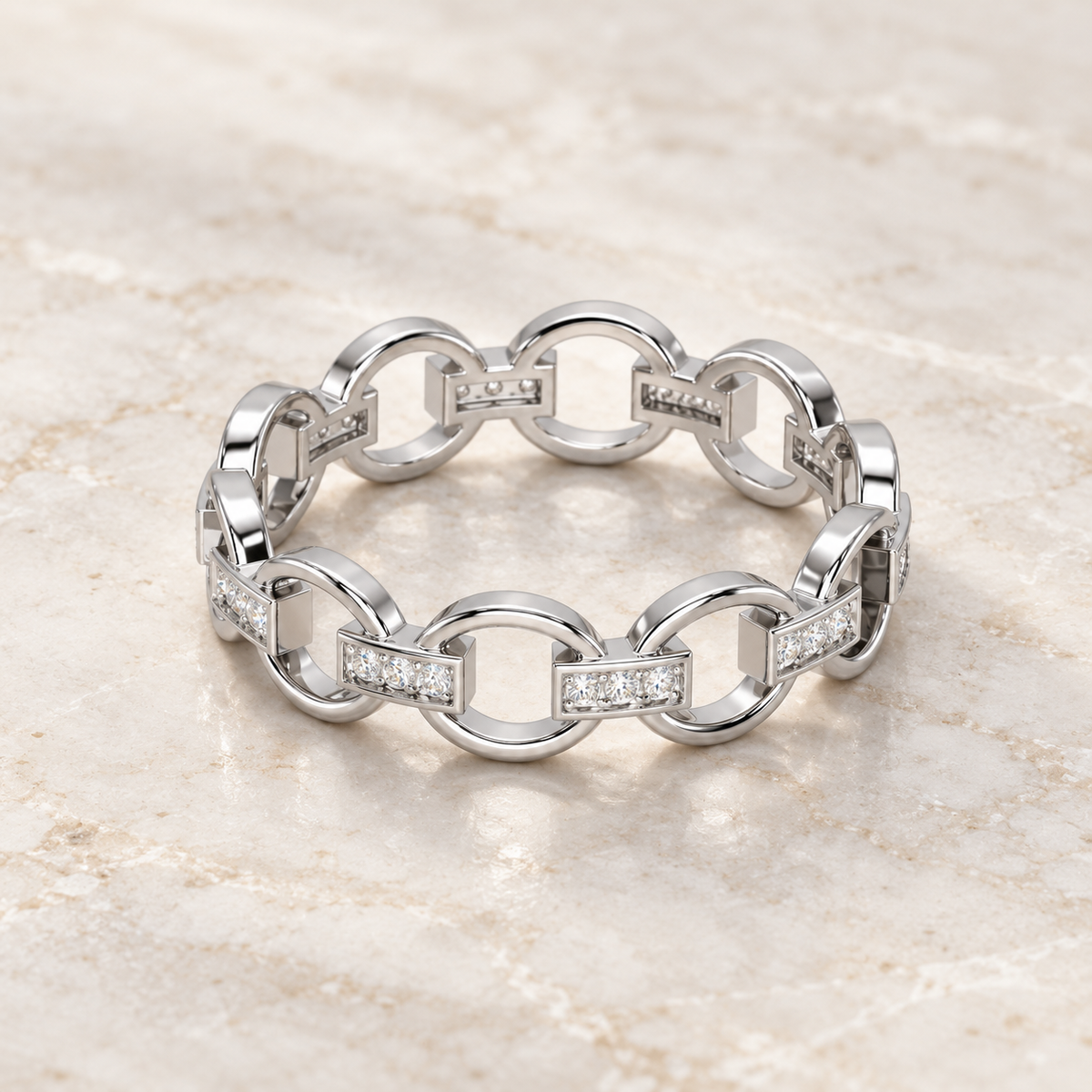Bound Glow Silver Ring — resting aesthetic