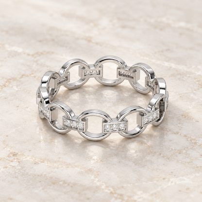 Bound Glow Silver Ring — resting aesthetic