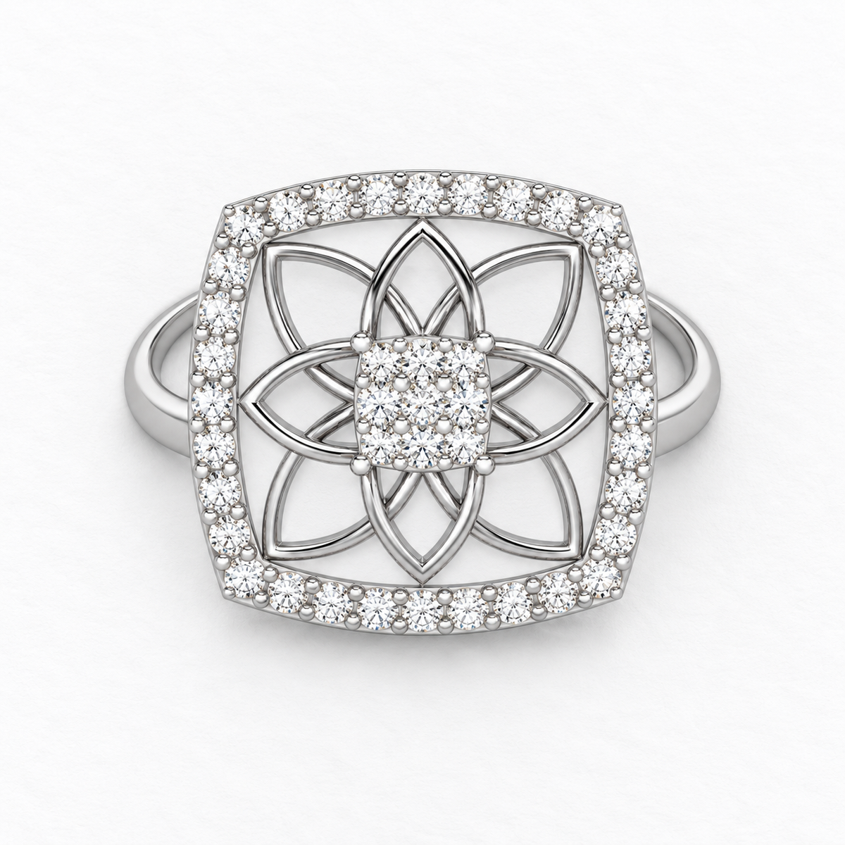 Chic Charm Silver Ring — aesthetic flat-lay