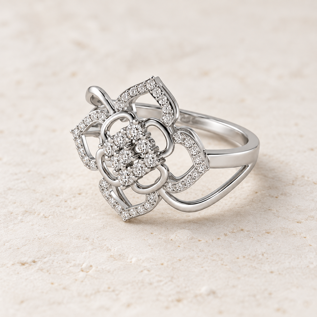 Chanting Shine Silver Ring square aesthetic