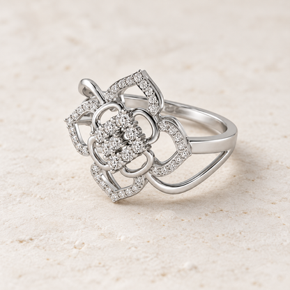 Chanting Shine Silver Ring square aesthetic