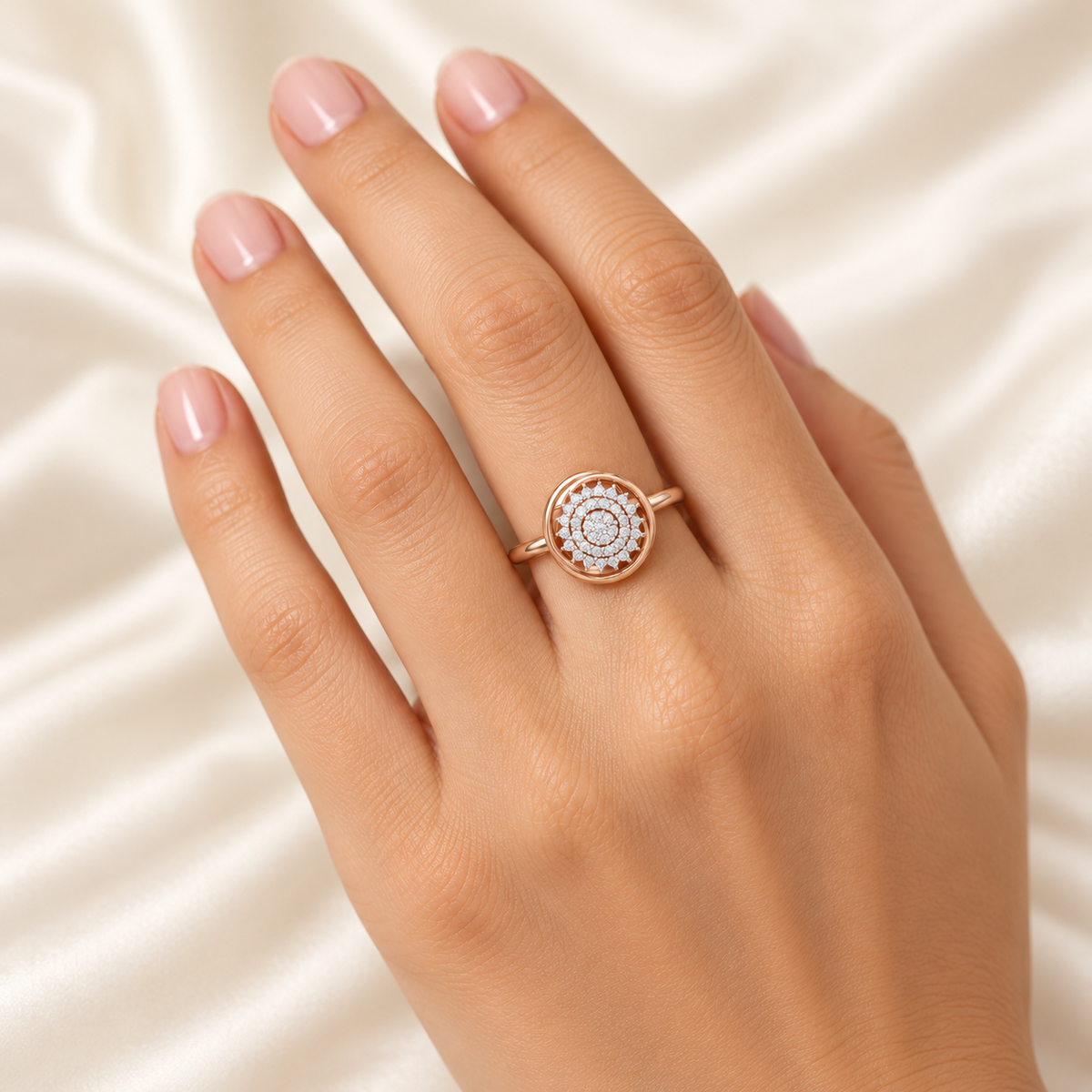 Aquila Silver Ring - Rose Gold - Model square