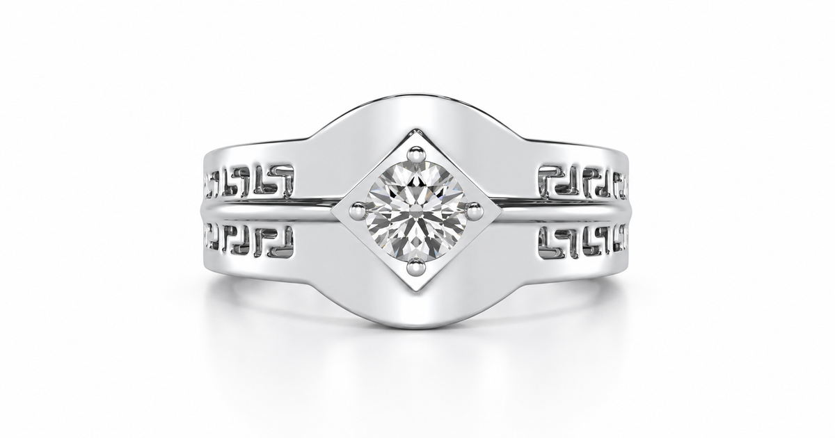 Advit Solitaire Ring For Men - Aesthetic