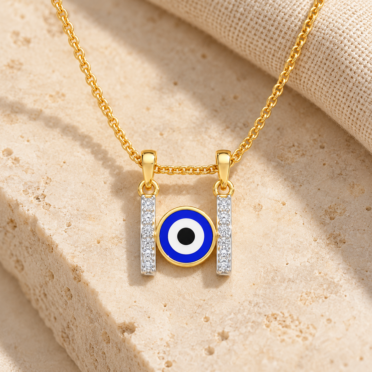 Eyes of Destiny Silver Pendant - Yellow Gold - Aesthetic
