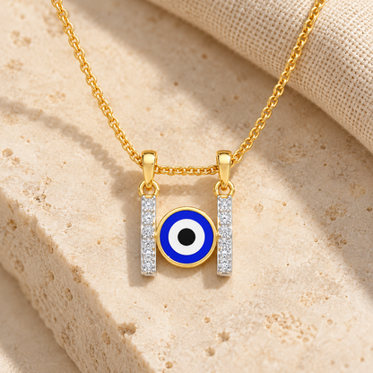 Eyes of Destiny Silver Pendant - Yellow Gold - Aesthetic