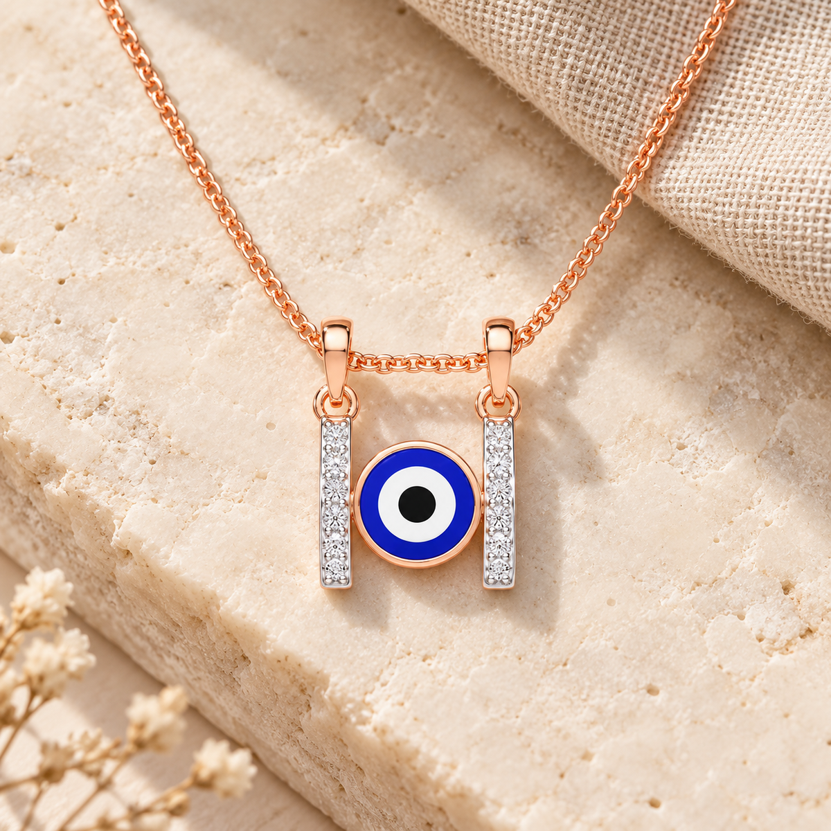 Eyes of Destiny Silver Pendant - Rose Gold - Aesthetic