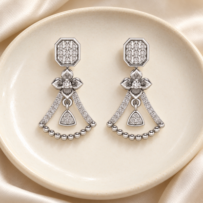 Fancy Drops Earrings - White Gold - Aesthetic