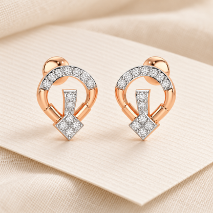 Fancy Fusion Silver Earrings - Rose Gold - Aesthetic