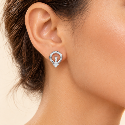 Fancy Fusion Silver Earrings - White Gold - Model