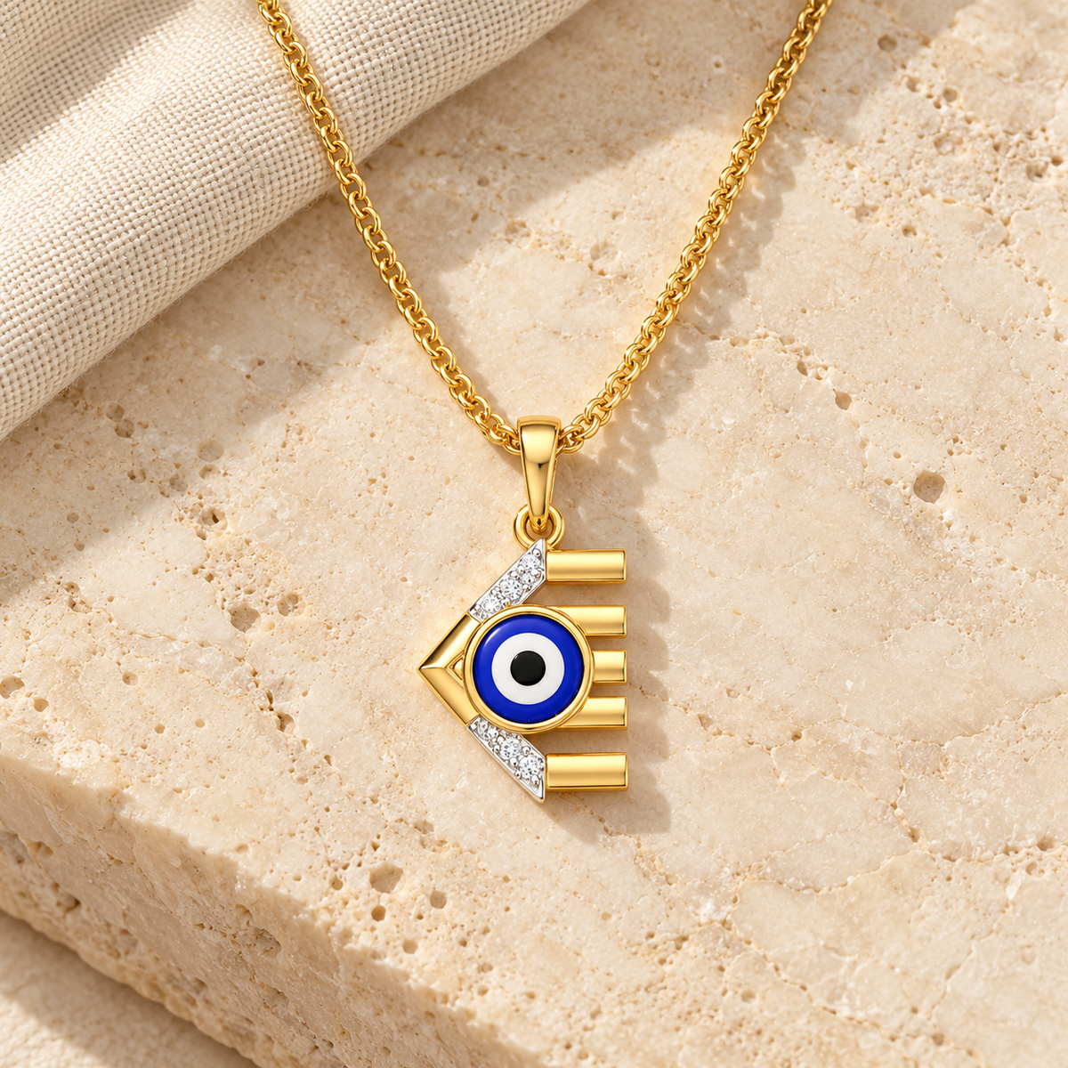 Fate Protector Silver Pendant - Yellow Gold - Aesthetic