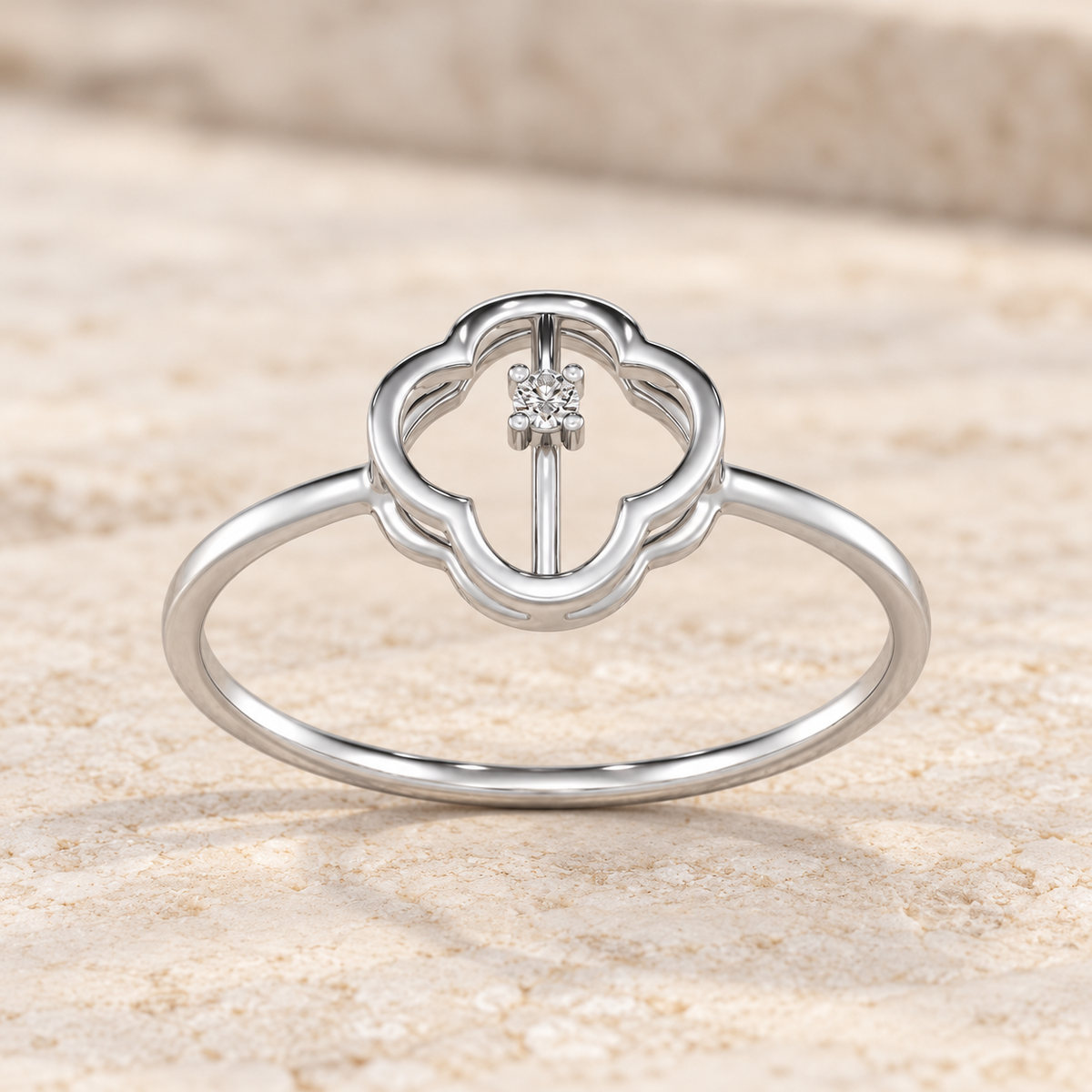 Fenced Flora Silver Ring white aesthetic image