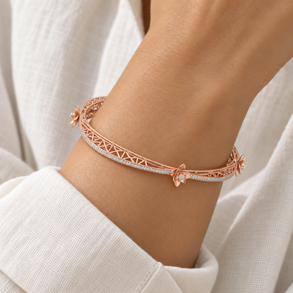Finlay Rose Gold Bangles worn on wrist