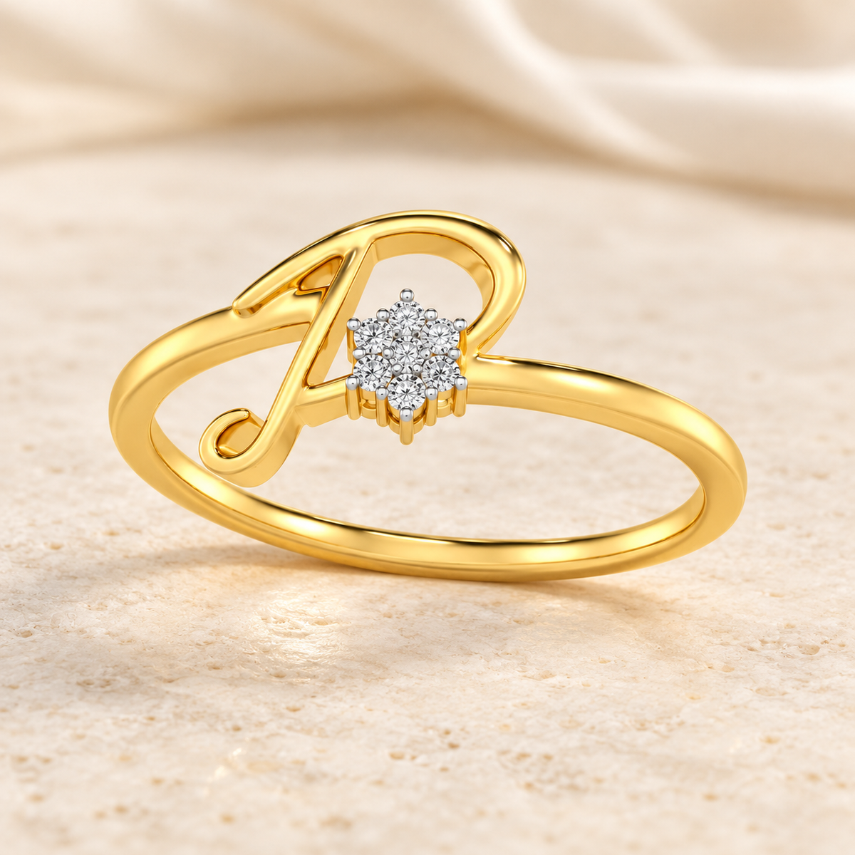Flora D Silver Ring - Yellow Gold - Aesthetic