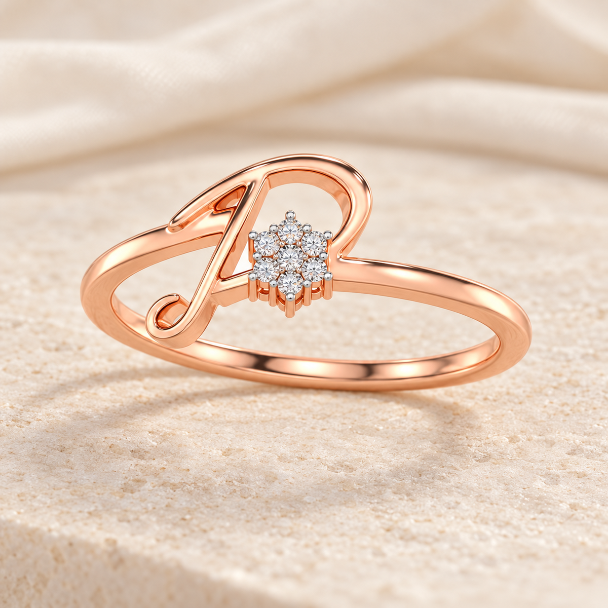 Flora D Silver Ring - Rose Gold - Aesthetic