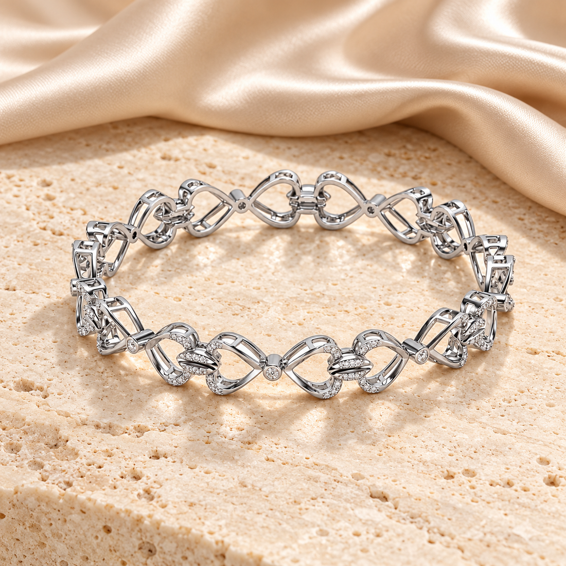 Flora Locked Silver Bangles