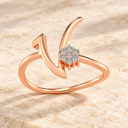 Flora V Silver Ring - Rose Gold - Aesthetic from Image 5