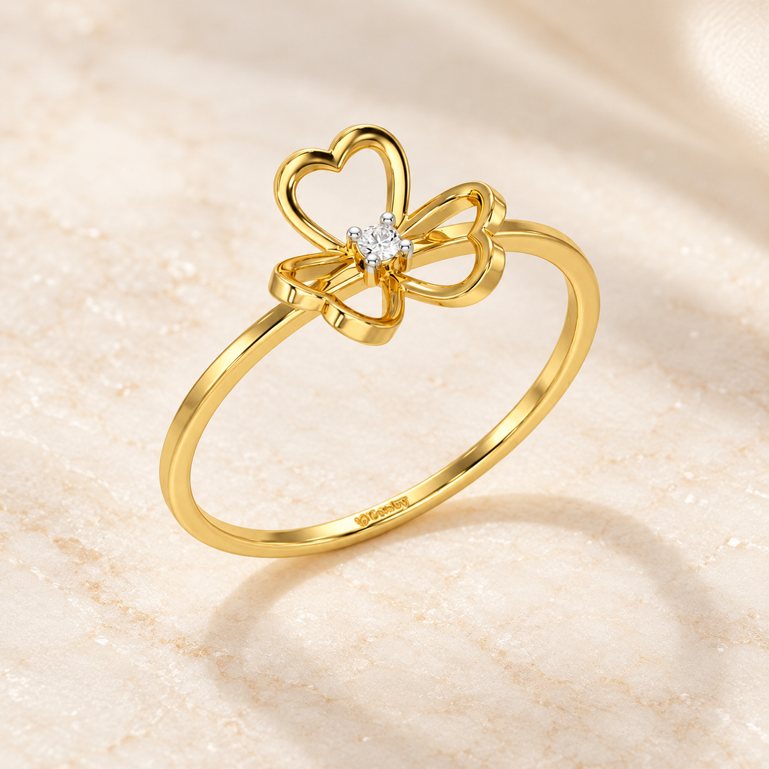 Flower Chord Silver Ring