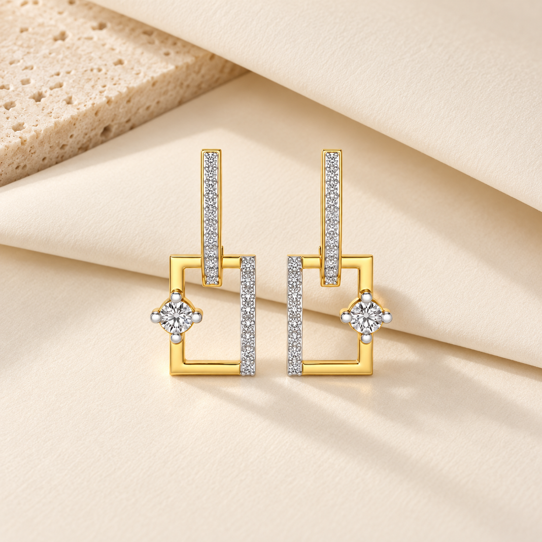 Divine Square Hanging Earrings