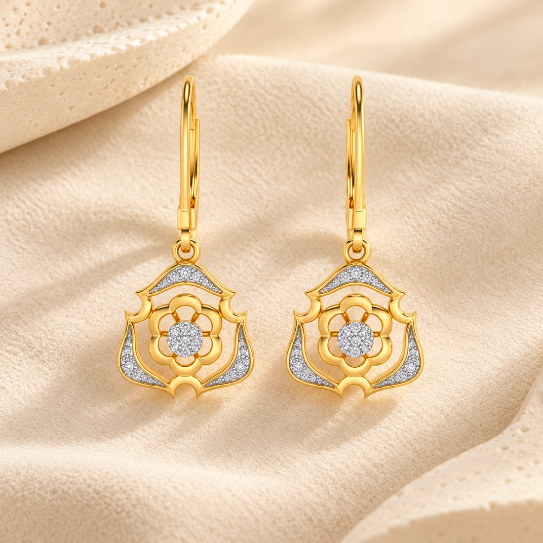 Intricate Floral Drops Earrings