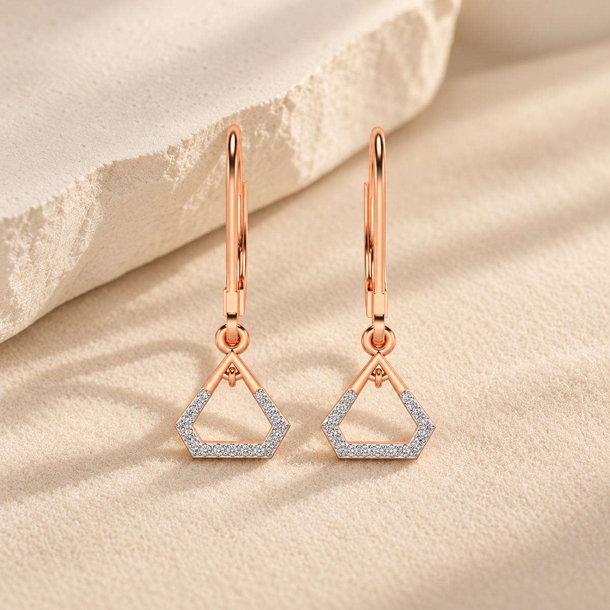 Prismatic Earrings Drops - Rose Gold - Aesthetic