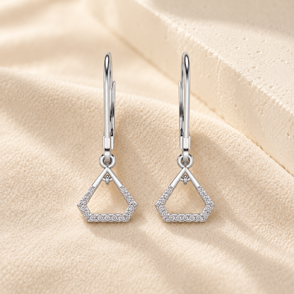 Prismatic Earrings Drops - Silver - Aesthetic