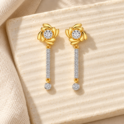Swirling Earrings Drops - Gold - Aesthetic