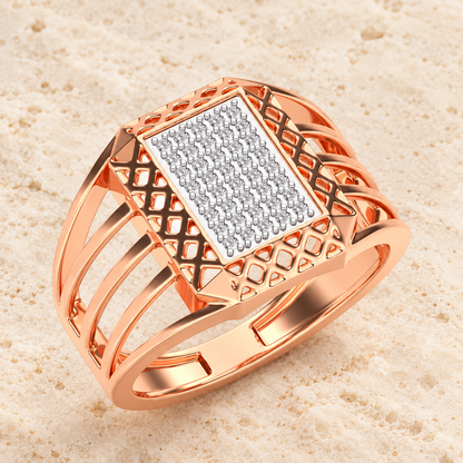 Taksh Silver Ring For Men - Rose Gold - Aesthetic