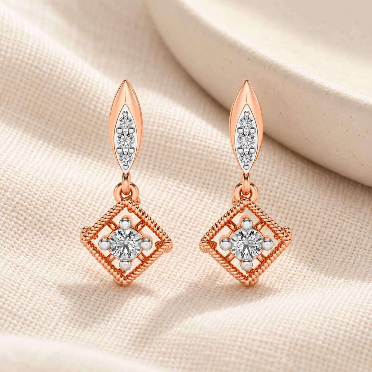 Tinsel Drop Earrings - Rose Gold - Aesthetic