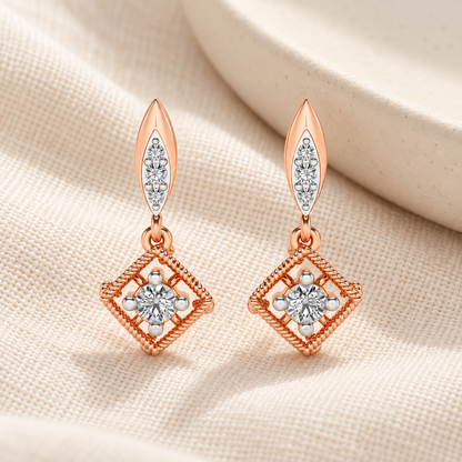 Tinsel Drop Earrings - Rose Gold - Aesthetic